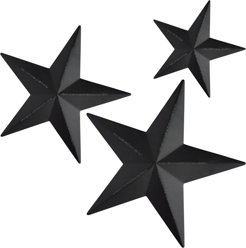 Bellaa 22052 Western Star Metal Wall Art Texas Barn 3D Sculpture Vintage Retro Rustic Farmhouse Cottage Yard Lodge Boho Design Living Room Home Decor Set 3 Celtic Outdoor Patio Garden Ornaments - Image 4